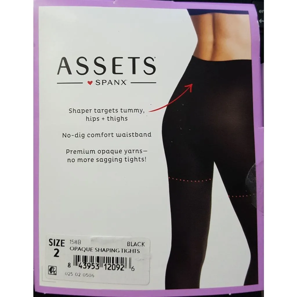 ASSETS by Spanx Original Opaque Shaping Tights Size 3 Black NEW IN PACKAGE