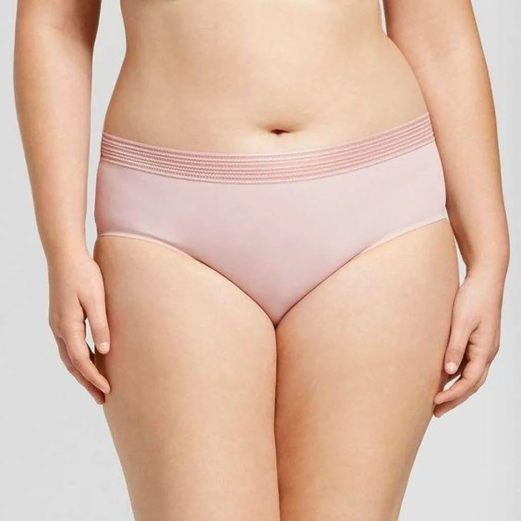 Ava & Viv Plus Size Laser Cut No Show Hipster Panty 2X Dusty Rose