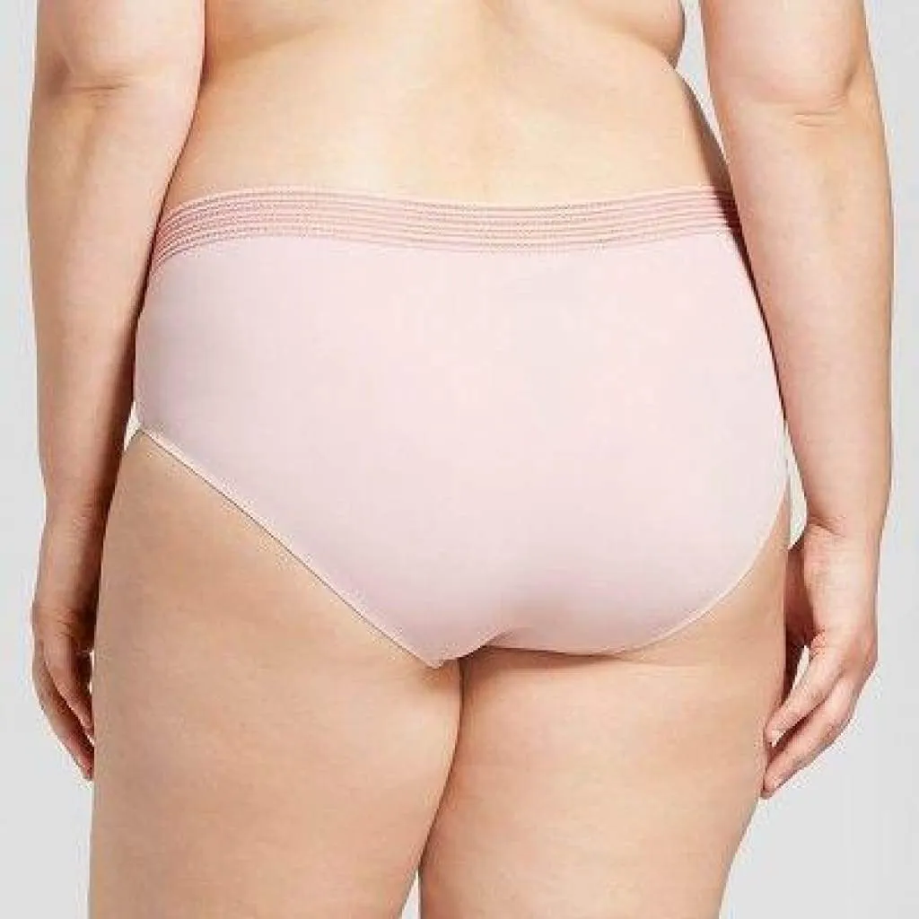 Ava & Viv Plus Size Laser Cut No Show Hipster Panty 2X Dusty Rose