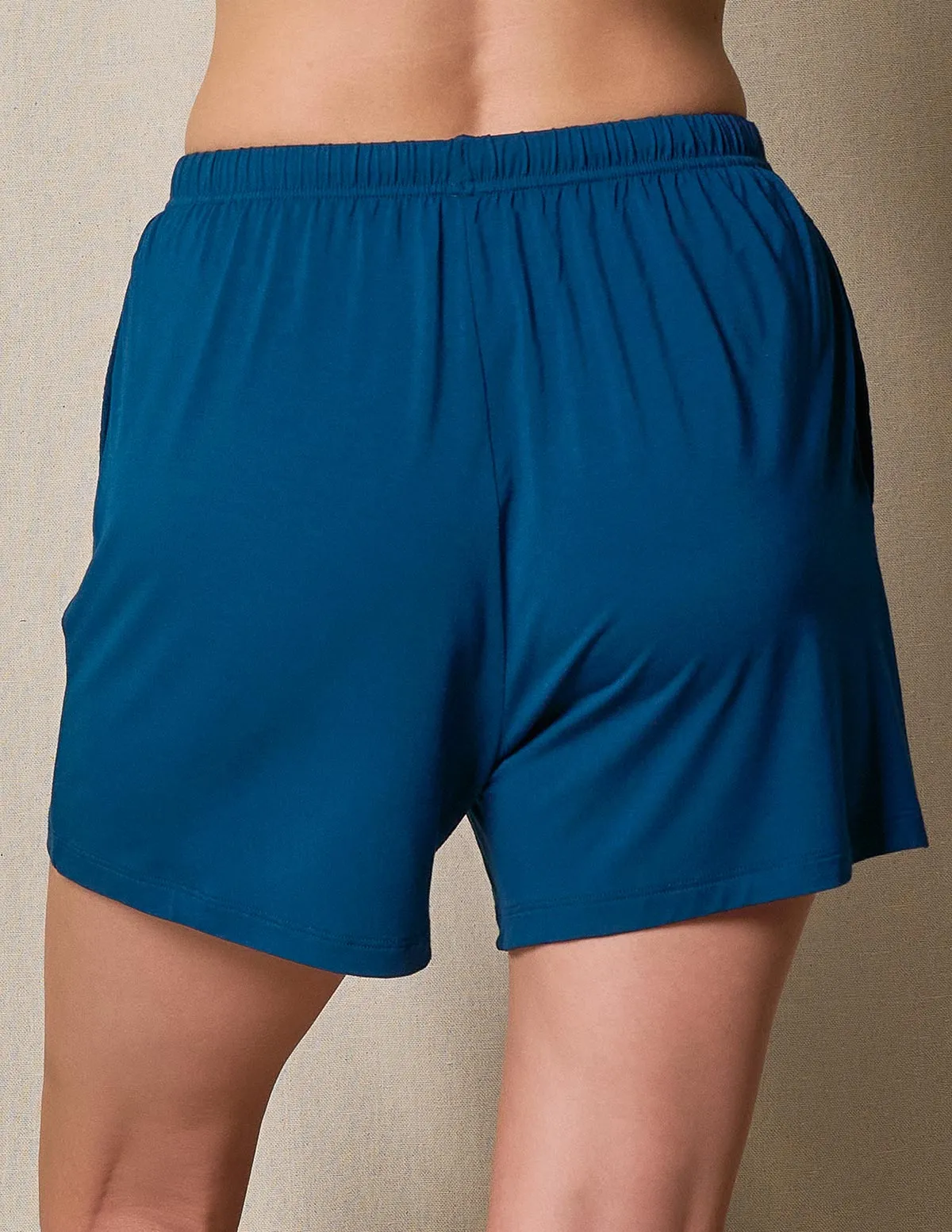 Bamboo Drawstring Sleep Shorts - Atlantic Blue