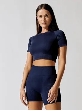 Barre Seamless Tee - Navy