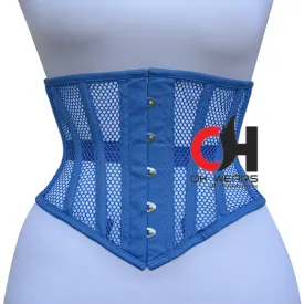 Blue Mesh Underbust corsets - Steel Boned