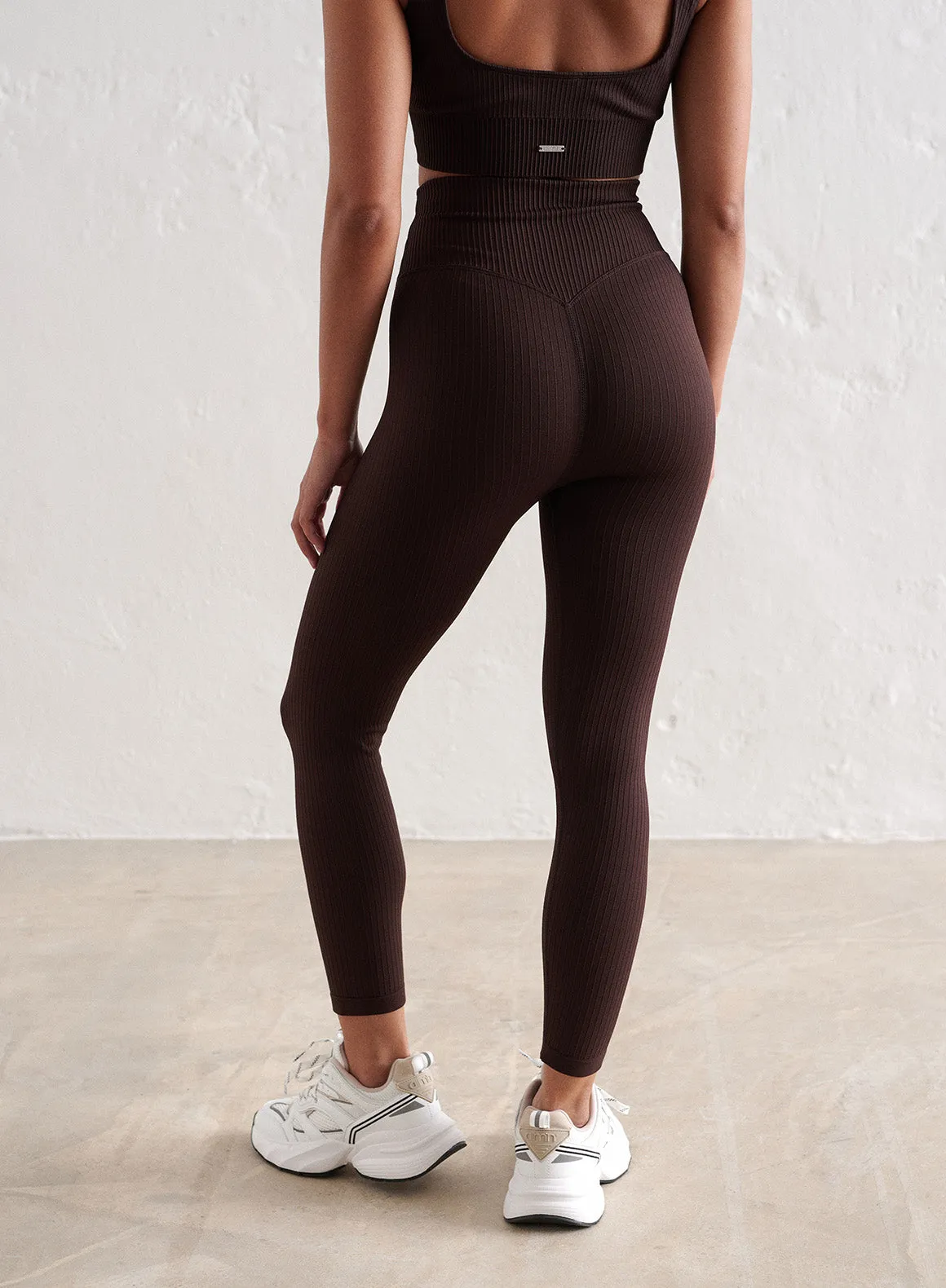 Cacao Ribbed Seamless Petite Tights