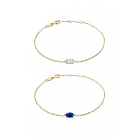 Cadeau d'Isabel 14 karat gold bracelets gift set with zirconia stones