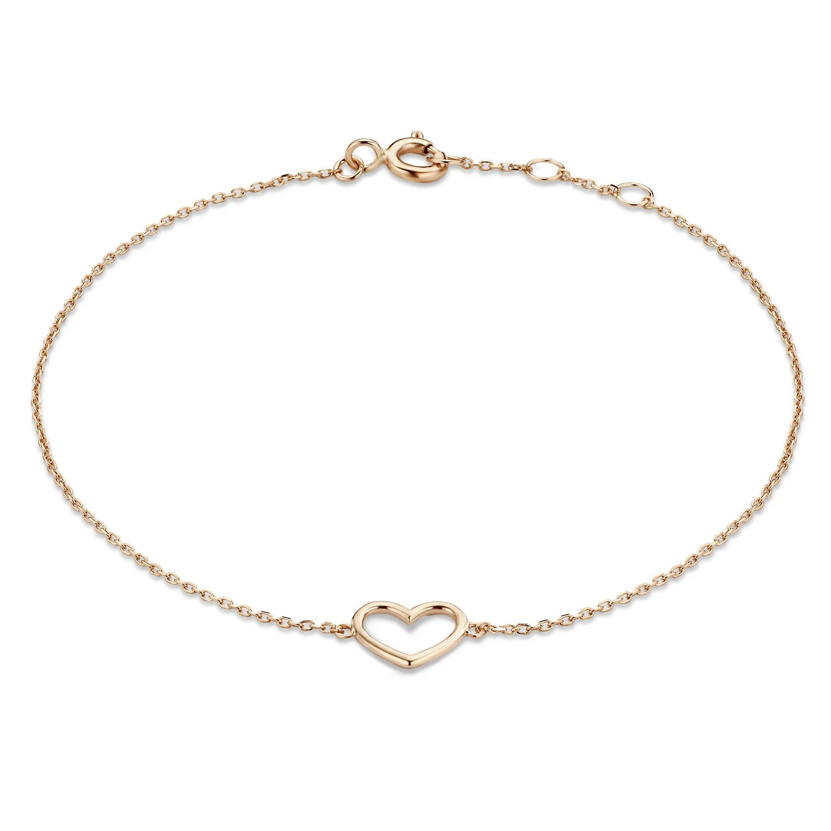 Cadeau d'Isabel 14 karat rose gold necklace with bracelet gift set with heart