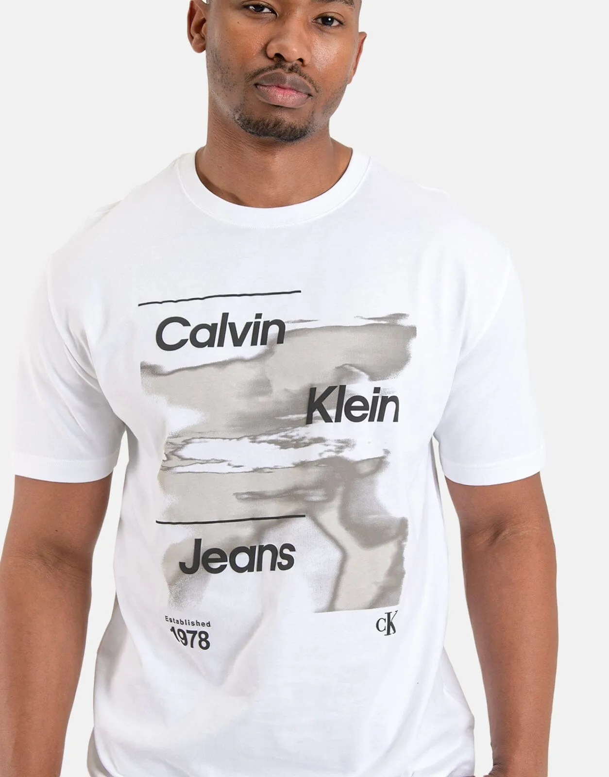 Calvin Klein Diffused Logo White T-Shirt