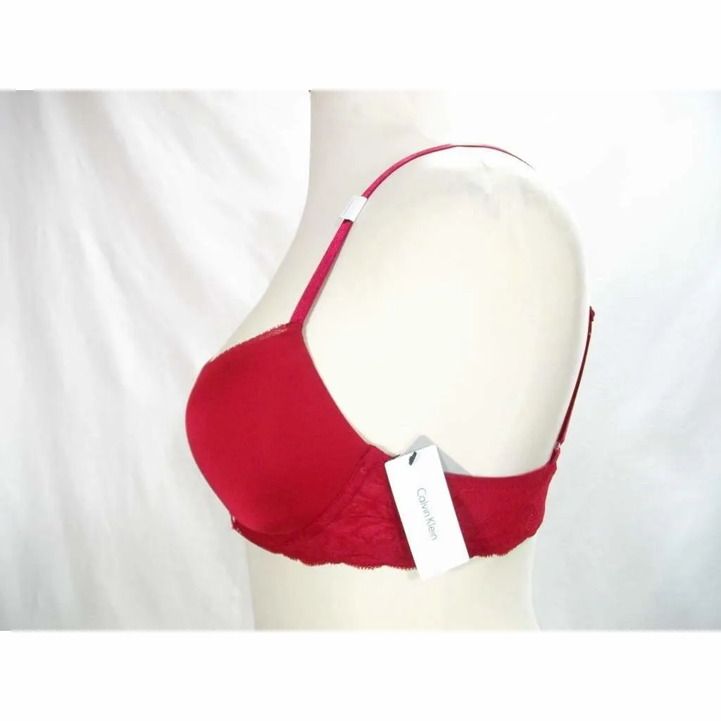 Calvin Klein QF1444 Customized Lift Push Up Underwire Bra 34C Cranberry NWT