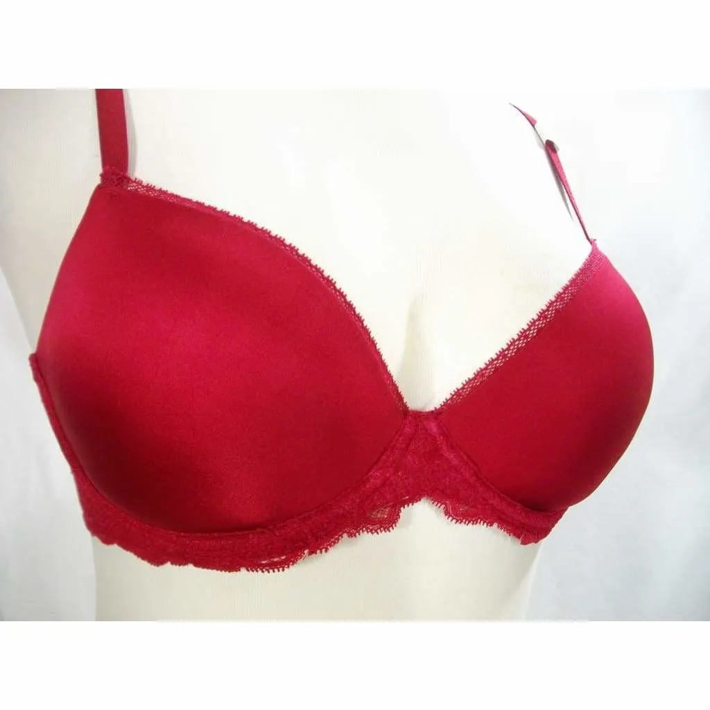 Calvin Klein QF1444 Customized Lift Push Up Underwire Bra 34C Cranberry NWT