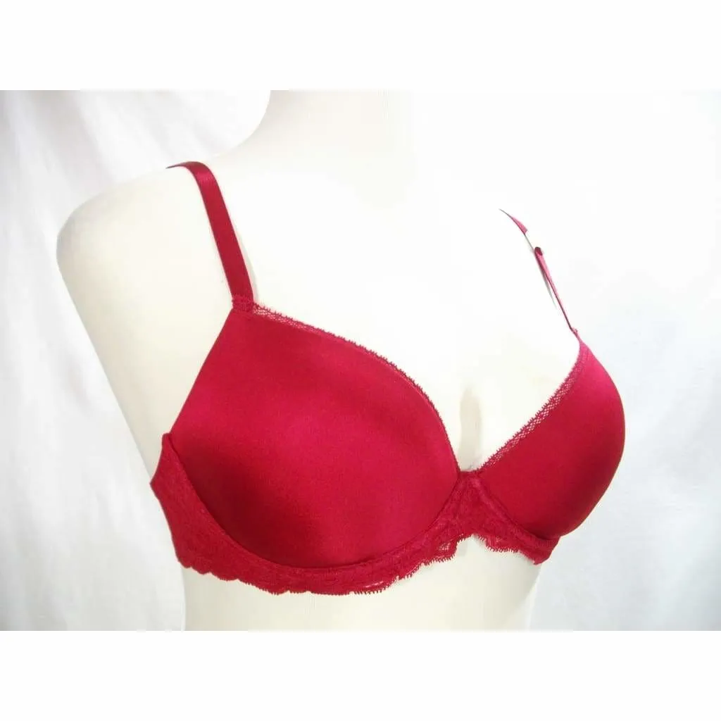 Calvin Klein QF1444 Customized Lift Push Up Underwire Bra 34C Cranberry NWT