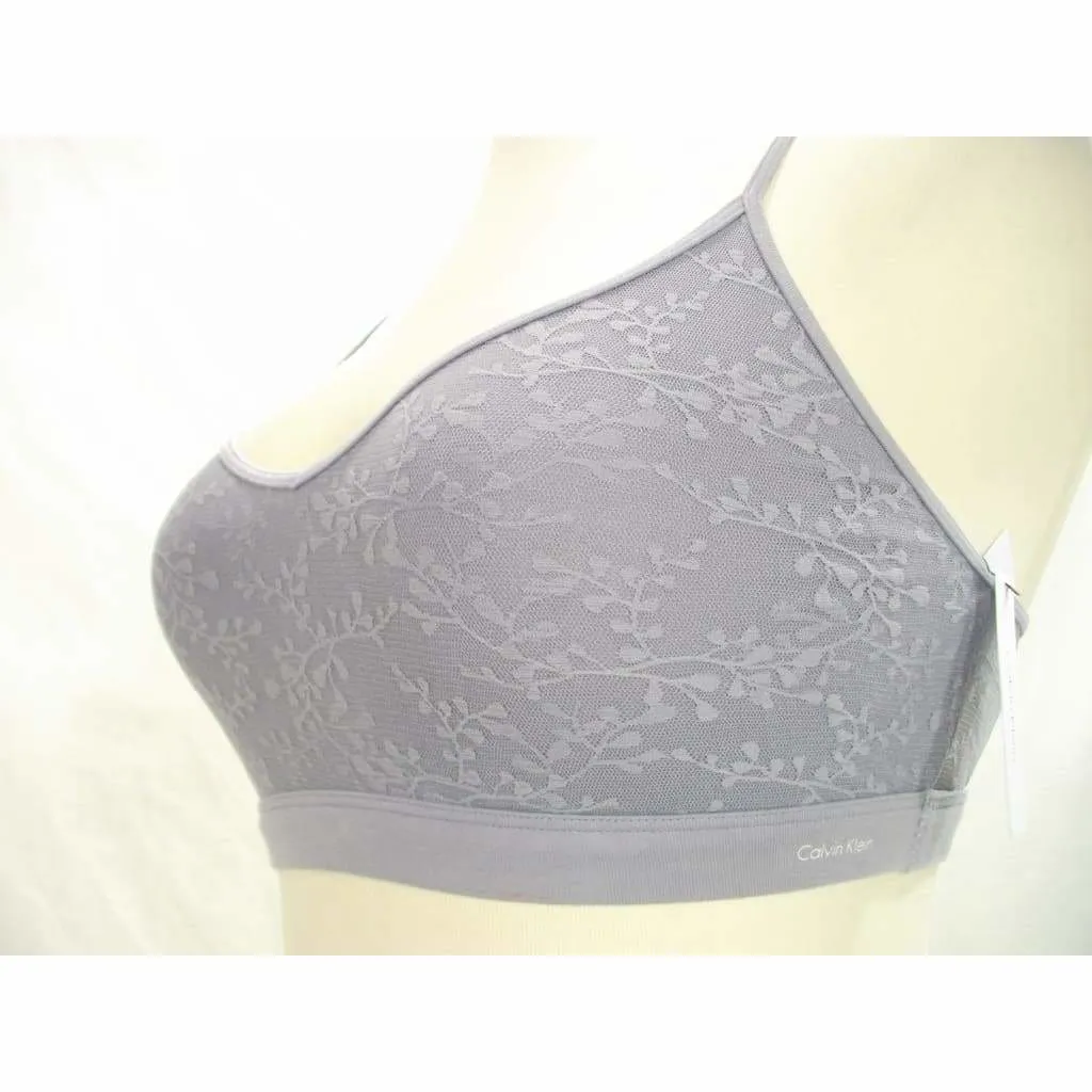 Calvin Klein QF4046 Bare Lace Bralette SIZE SMALL Gray NWT