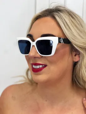 Ck White Black SUNGLASSES