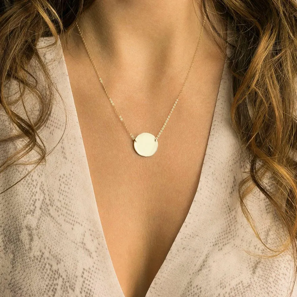 Ethereal Duo: Dainty Disc Layered Necklace Set