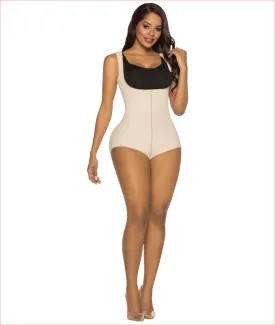 Firm compression shapewear - Boyshort style wide strap Bodysuit - C4151