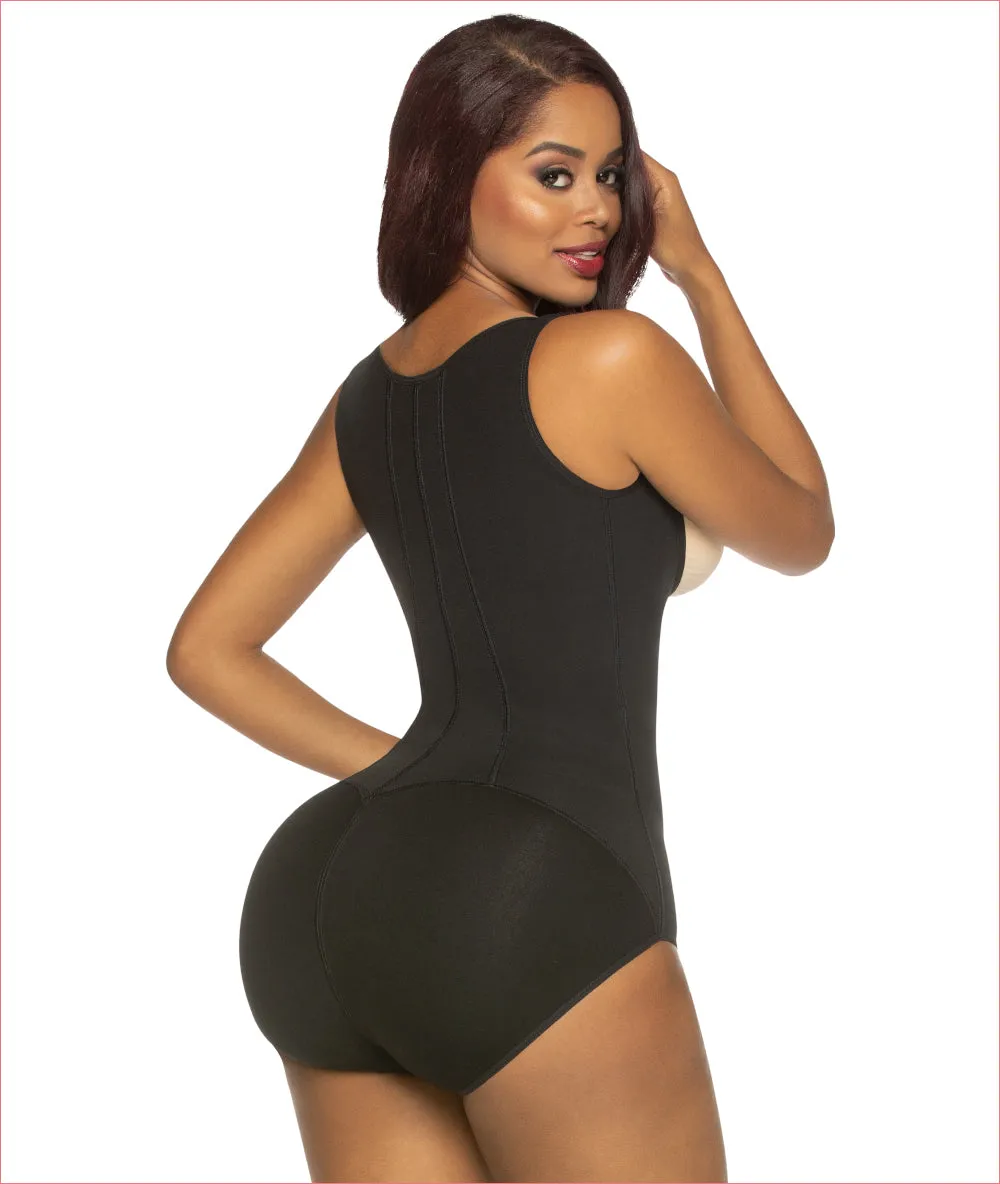 Firm compression shapewear - Boyshort style wide strap Bodysuit - C4151