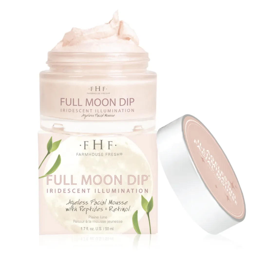 Full Moon Dip® Iridescent Illumination Ageless Facial Mousse with Peptides   Retinol | Farmhouse Fresh