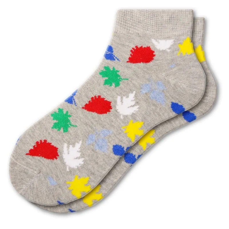 Leaf Pattern Ankle Cotton Socks