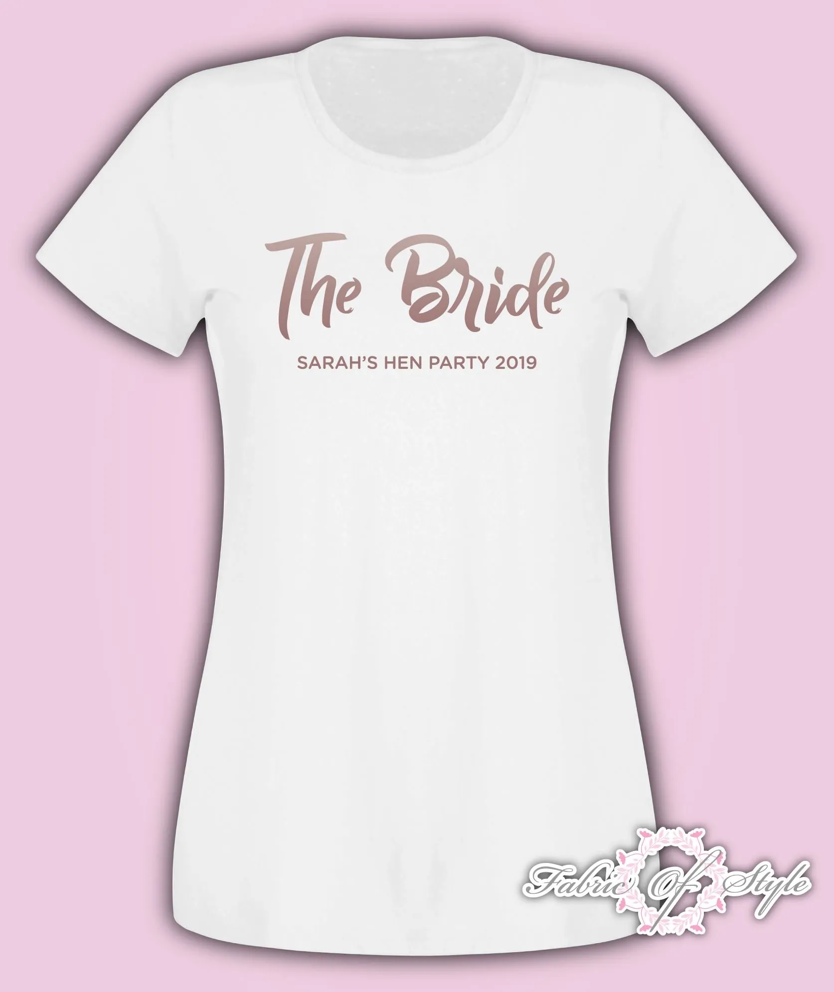 Rose Gold Team Bride Hen Do Party Tribe Personalised T-shirt Ladies