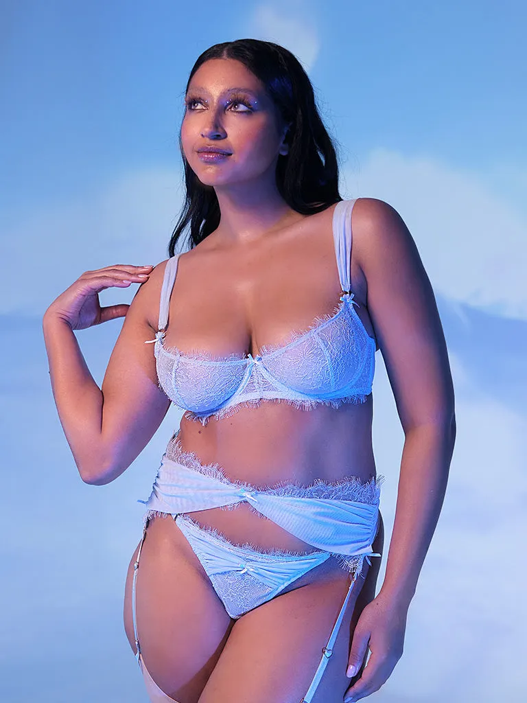 Spell On You Bra Knicker Suspender Set Sky Blue